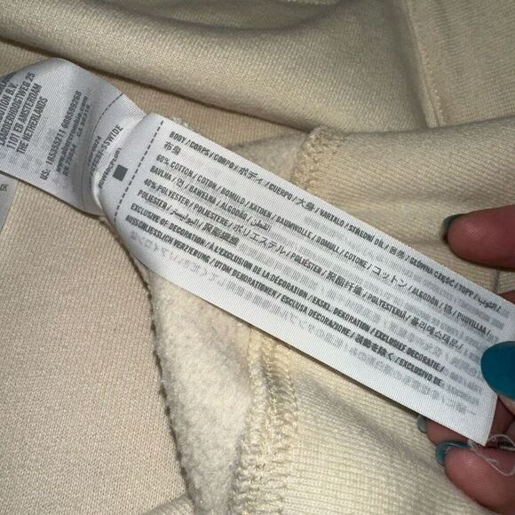 Abercrombie and Fitch Women’s Cream Beige Half Zip Sweatshirt Size Large - Picture 11 of 13